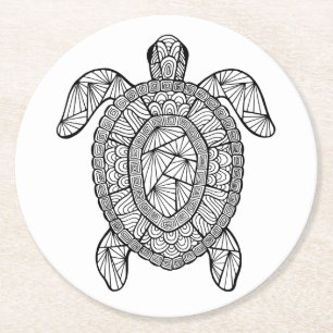 Posavasos Redondo De Papel Tortuga inspirada