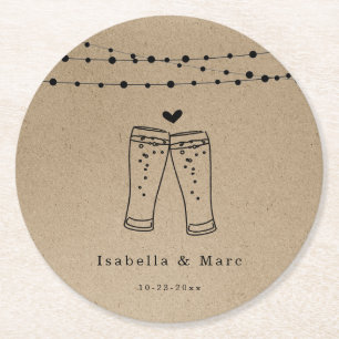 Posavasos Redondo De Papel Tostada de cerveza