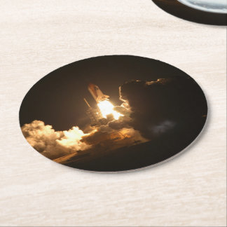 Posavasos Redondo De Papel Transporte espacial Tierra Nocturna Nocturna Canva