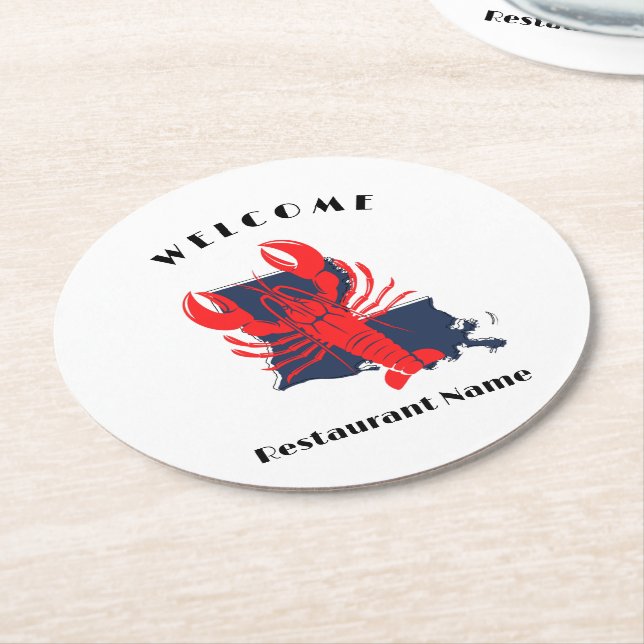 Posavasos Redondo De Papel Trato moderno cangrejo de río rojo Louisiana nombr (En perspectiva)