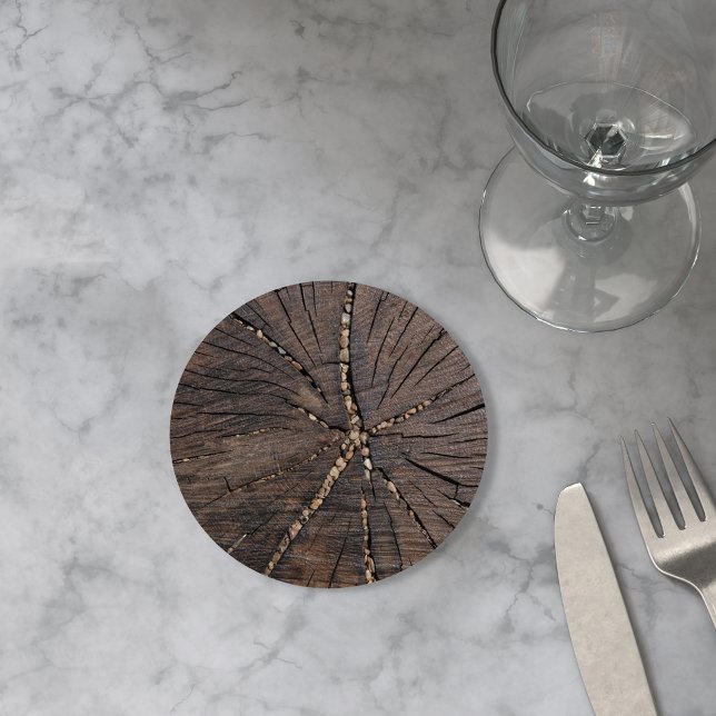 Posavasos Redondo De Papel Trozo de madera de árbol viejo (Subido por el creador)