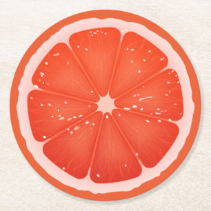Posavasos Redondo De Papel Trozo de pomelo 