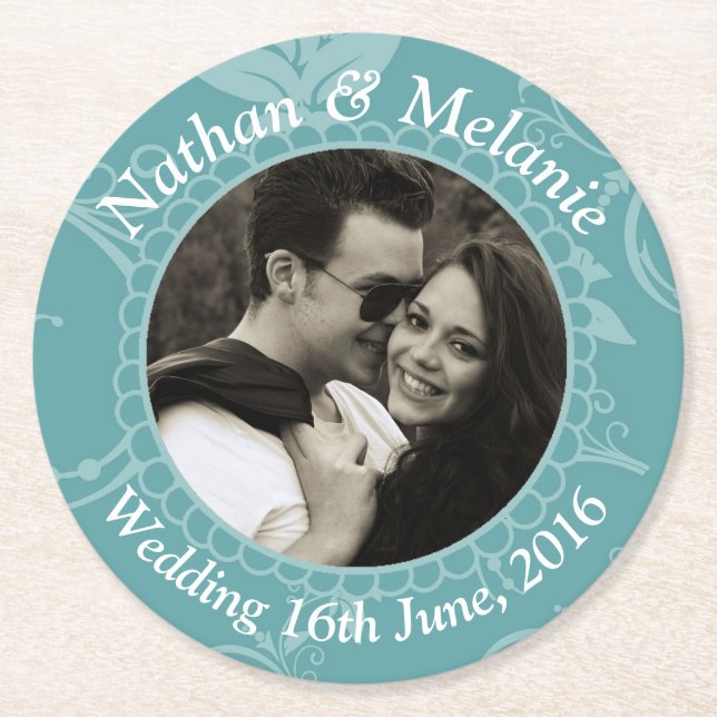 Posavasos Redondo De Papel Trullo floral (Anverso)