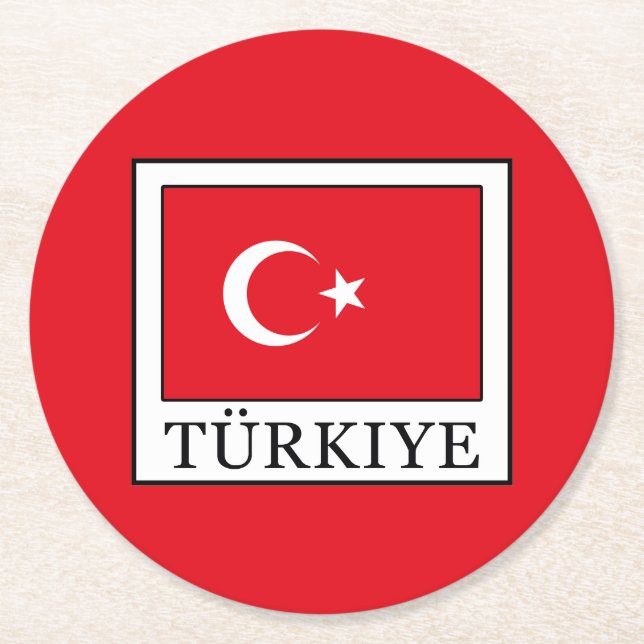 Posavasos Redondo De Papel Türkiye (Anverso)