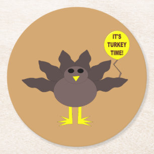 Posavasos Redondo De Papel Turquía Time Thankding Paper Coasters