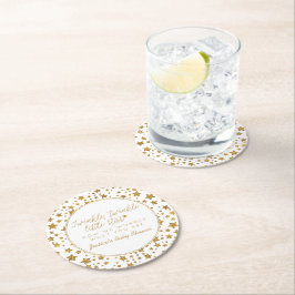 Posavasos Redondo De Papel Twink, Twinkle Little Star Baby Shower