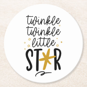 Posavasos Redondo De Papel Twinkle Twinkle Little Star Doodle