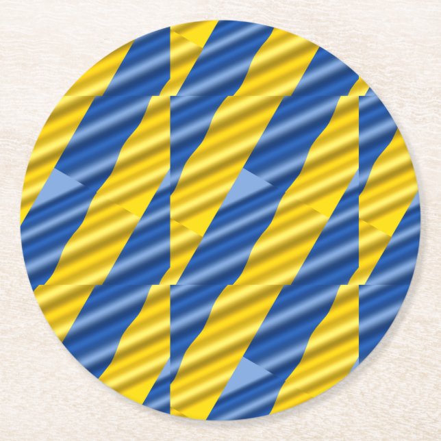 Posavasos Redondo De Papel Ucrania azul y amarilla inspiró la guerra de paz c (Anverso)
