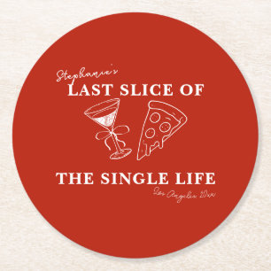 Posavasos Redondo De Papel Última pieza roja de la soltera de la vida