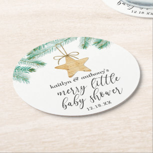 Posavasos Redondo De Papel Un baby shower muy alegre