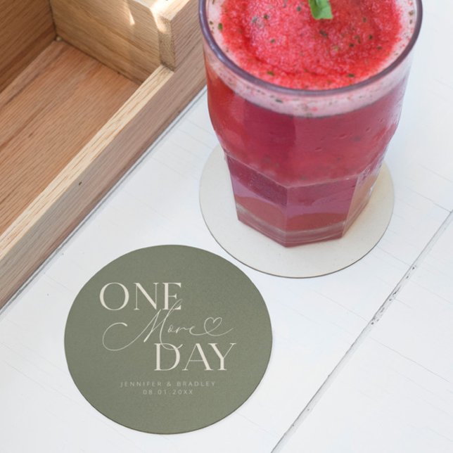 Posavasos Redondo De Papel Un día más Boda ensayo Sage Green (Subido por el creador)