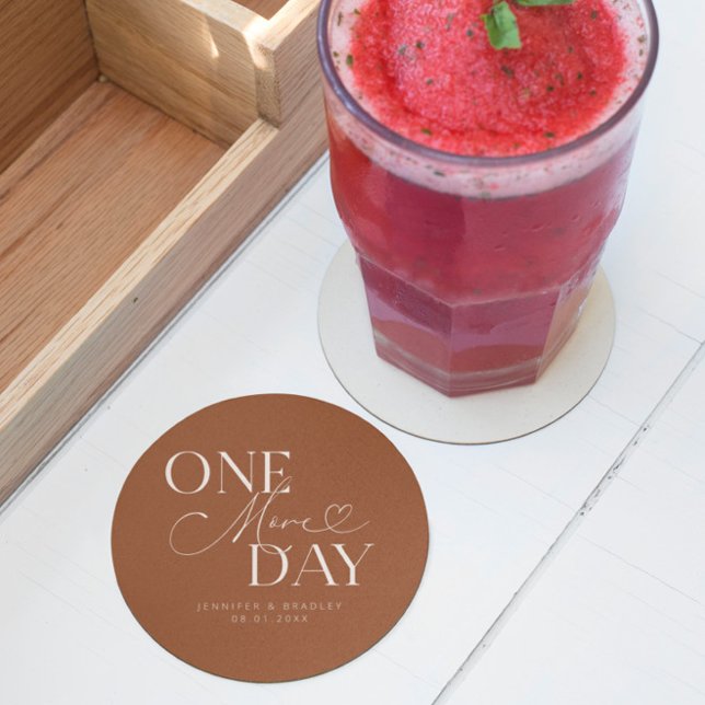 Posavasos Redondo De Papel Un día más de ensayo Boda Terracotta (Subido por el creador)