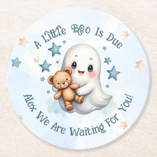 Posavasos Redondo De Papel Un Pequeño Boo Se Debe A Un Pequeño Personalizado 