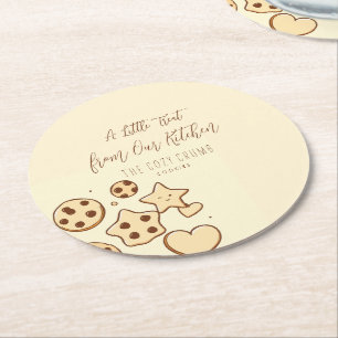 Posavasos Redondo De Papel Un pequeño truco de nuestra cocina (Crema)