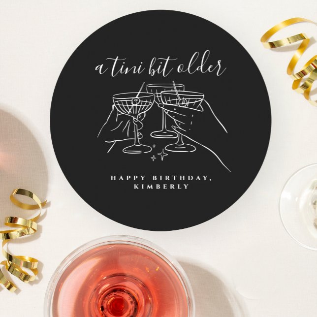 Posavasos Redondo De Papel Un poco más viejo de Tini Black Hand Drake Birday  (Subido por el creador)