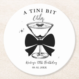 Posavasos Redondo De Papel Un poquito más viejo Martini Birthday Party