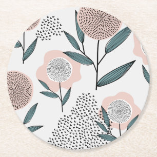 Posavasos Redondo De Papel Un rosa