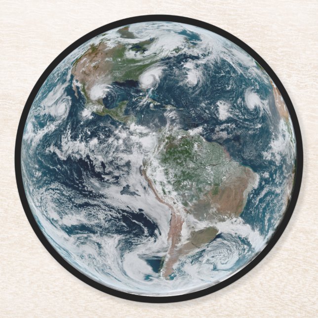 Posavasos Redondo De Papel Una Cadena Perdida De Ciclones Tropicales (Anverso)