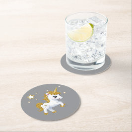 Posavasos Redondo De Papel Unicornio mágico