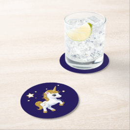 Posavasos Redondo De Papel Unicornio mágico