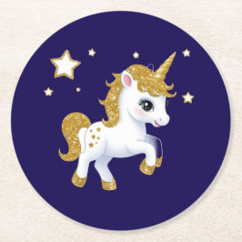 Posavasos Redondo De Papel Unicornio mágico