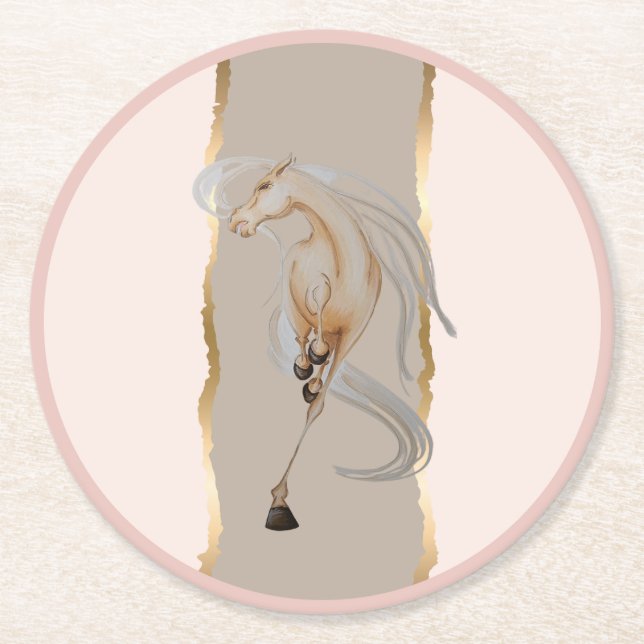 Posavasos Redondo De Papel Untersetzer mit edlem Pferdemotiv (Anverso)