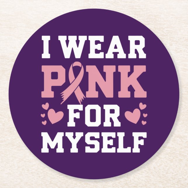 Posavasos Redondo De Papel Usa el color rosado (Anverso)