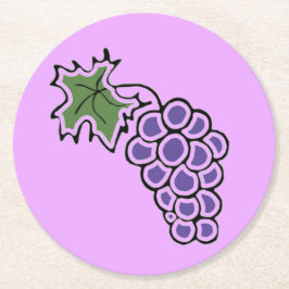 Posavasos Redondo De Papel Uvas