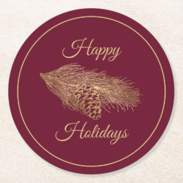 Posavasos Redondo De Papel Vacaciones en invierno