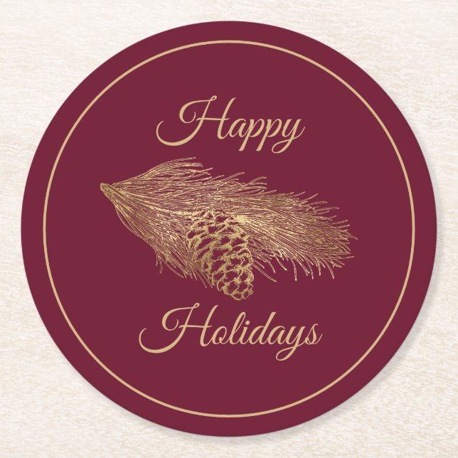 Posavasos Redondo De Papel Vacaciones en invierno (Anverso)