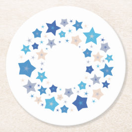 Posavasos Redondo De Papel Vals celestes