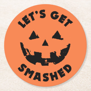 Posavasos Redondo De Papel Vamos a rompernos - Cita de Halloween