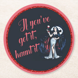 Posavasos Redondo De Papel Vampiro de sulfuro sexy si lo tienes, atójalo