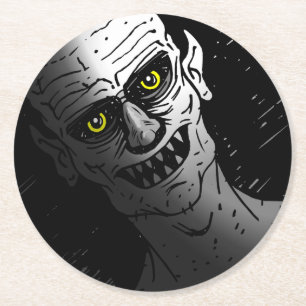 Posavasos Redondo De Papel Vampiro diabólico de Halloween