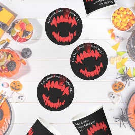 Posavasos Redondo De Papel Vampiros Bite Halloween Party