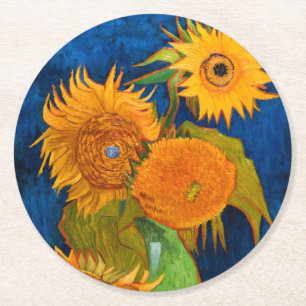 Posavasos Redondo De Papel Van Gogh Sunflowers