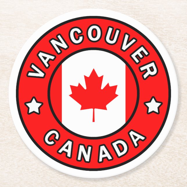 Posavasos Redondo De Papel Vancouver Canada (Anverso)