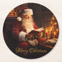 Viejo Santa leyendo un libro