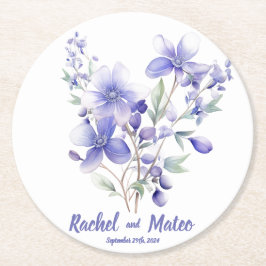 Posavasos Redondo De Papel Vientos salvajes: Máster Boda personalizado