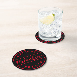 Posavasos Redondo De Papel Vino divertido, cerveza, bar, tarta fiesta