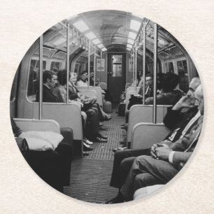 Posavasos Redondo De Papel Vintage Inglaterra Ferrocarril London en el vagón 