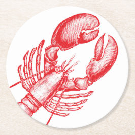 Posavasos Redondo De Papel Vintage Lobster Coaster