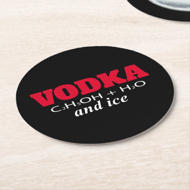 Posavasos Redondo De Papel Vodka y hielo (En perspectiva)