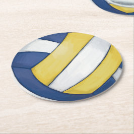 Posavasos Redondo De Papel Voleibol