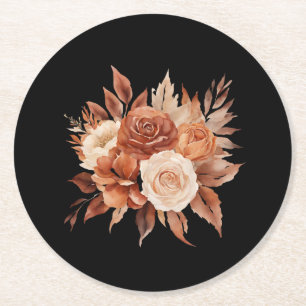 Posavasos Redondo De Papel Watercolor Autumance Elegance-Paper Coaster