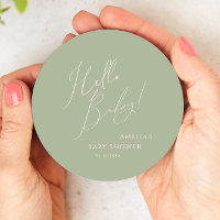 Whimical Sage Green Hello Baby