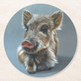 Posavasos Redondo De Papel Wild Baby Boar Coaster 2