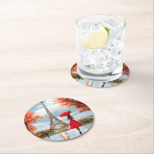 Posavasos Redondo De Papel Wind Romance Paris Moda Walk