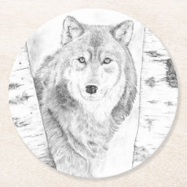 Posavasos Redondo De Papel Wolf