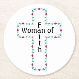 Posavasos Redondo De Papel Woman of faith